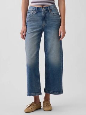 GAP Women’s High-Rise Stride Ankle Jeans Medium Indigo Size 26‎ Frayed Hem